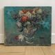 Old painting, oil on canvas bouquet of flowers
