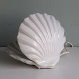 Ceramic table lamp in the shape of a shell, mid-century