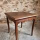 Antique oak side table, provincial writing table from the 18th century, Louis XV style.