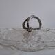 Art Deco Pressed Glass Divided Serving Dish with Alpaca Handle, 1930