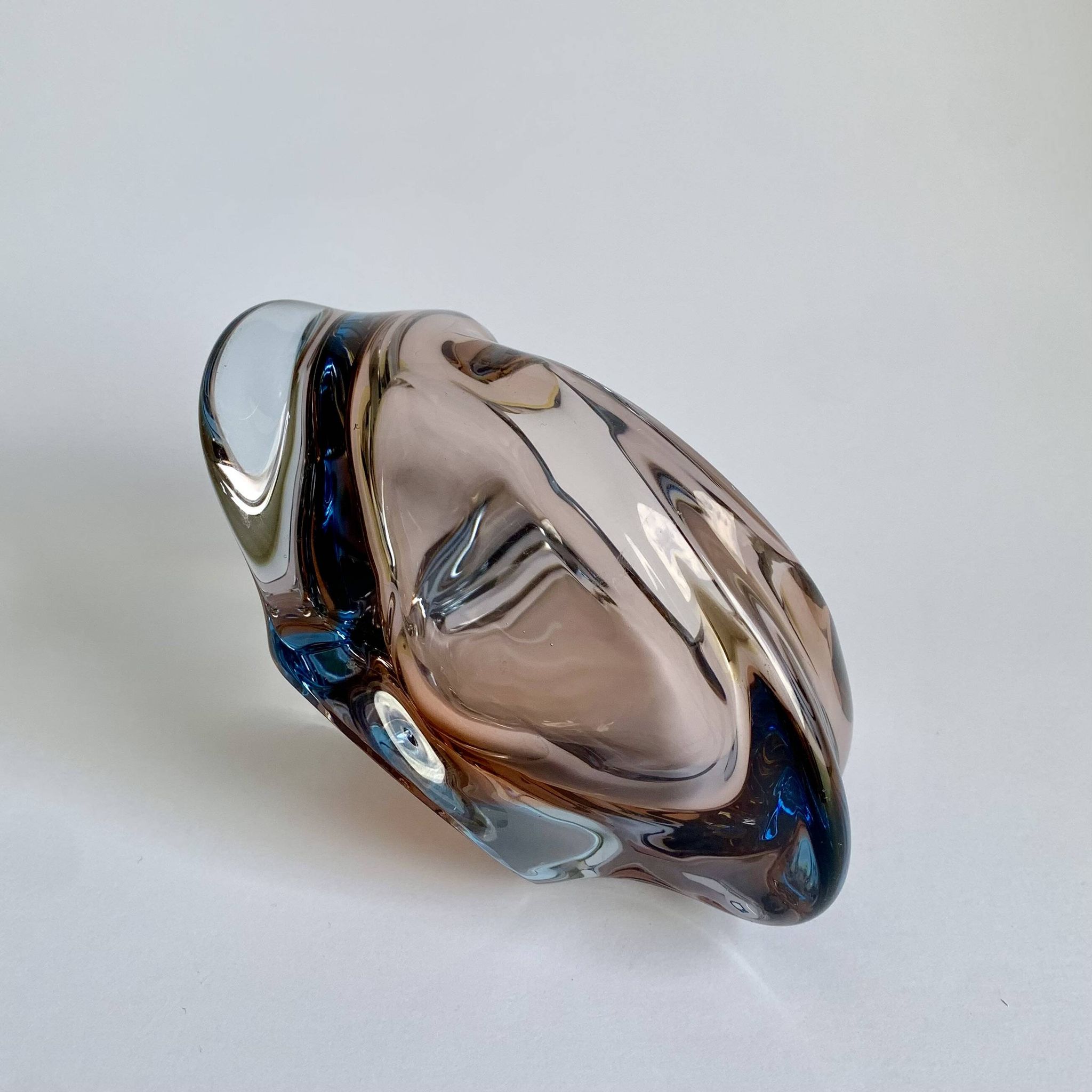 Ashtray Skrdlovice Art Glass, Czech 1960s