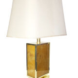 Lampe en laiton et verre poudré