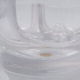 Vide-poches en cristal daum france en verre clair et givré - vers 1980