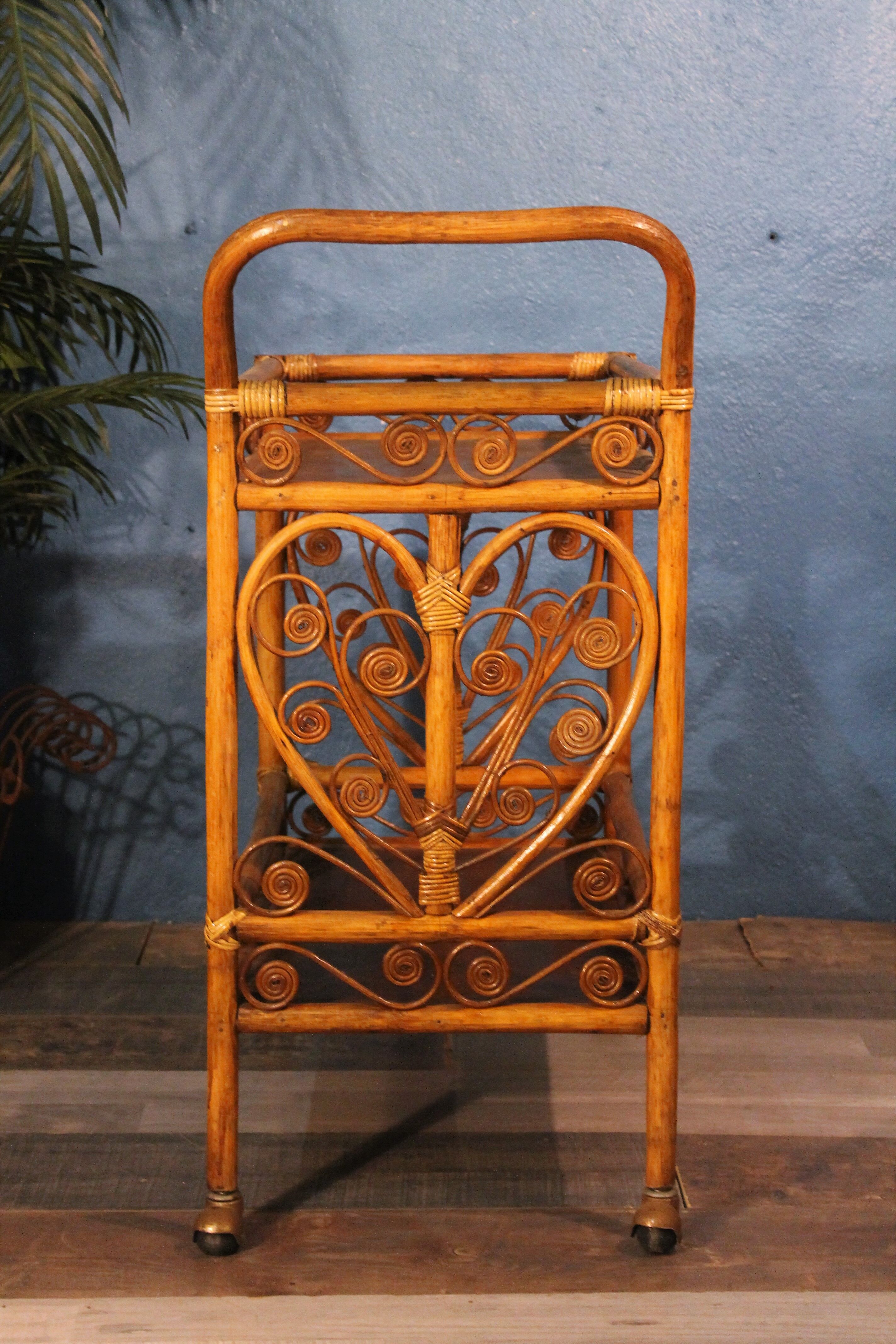 Rattan serving table 1970