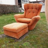Pair of Steiner velvet armchairs