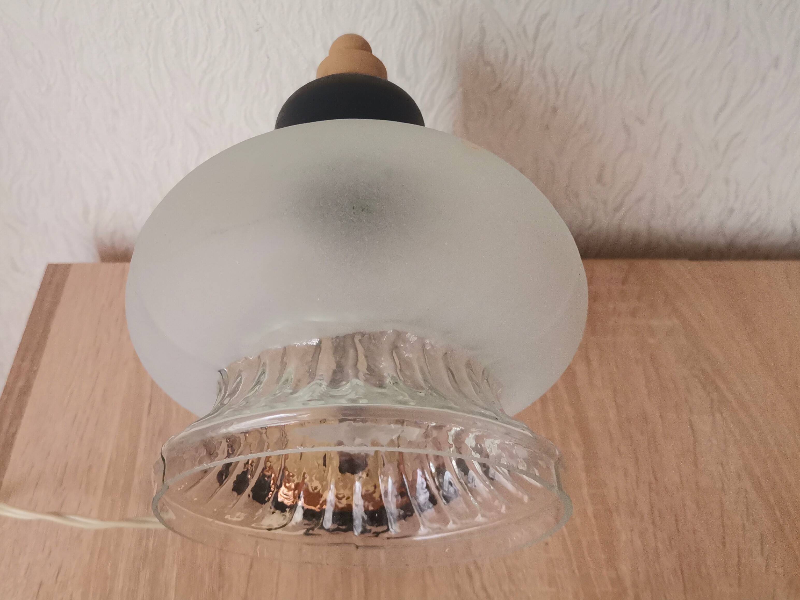 Eastern European mid century hand-blown glass wall sconce lamp 1970s