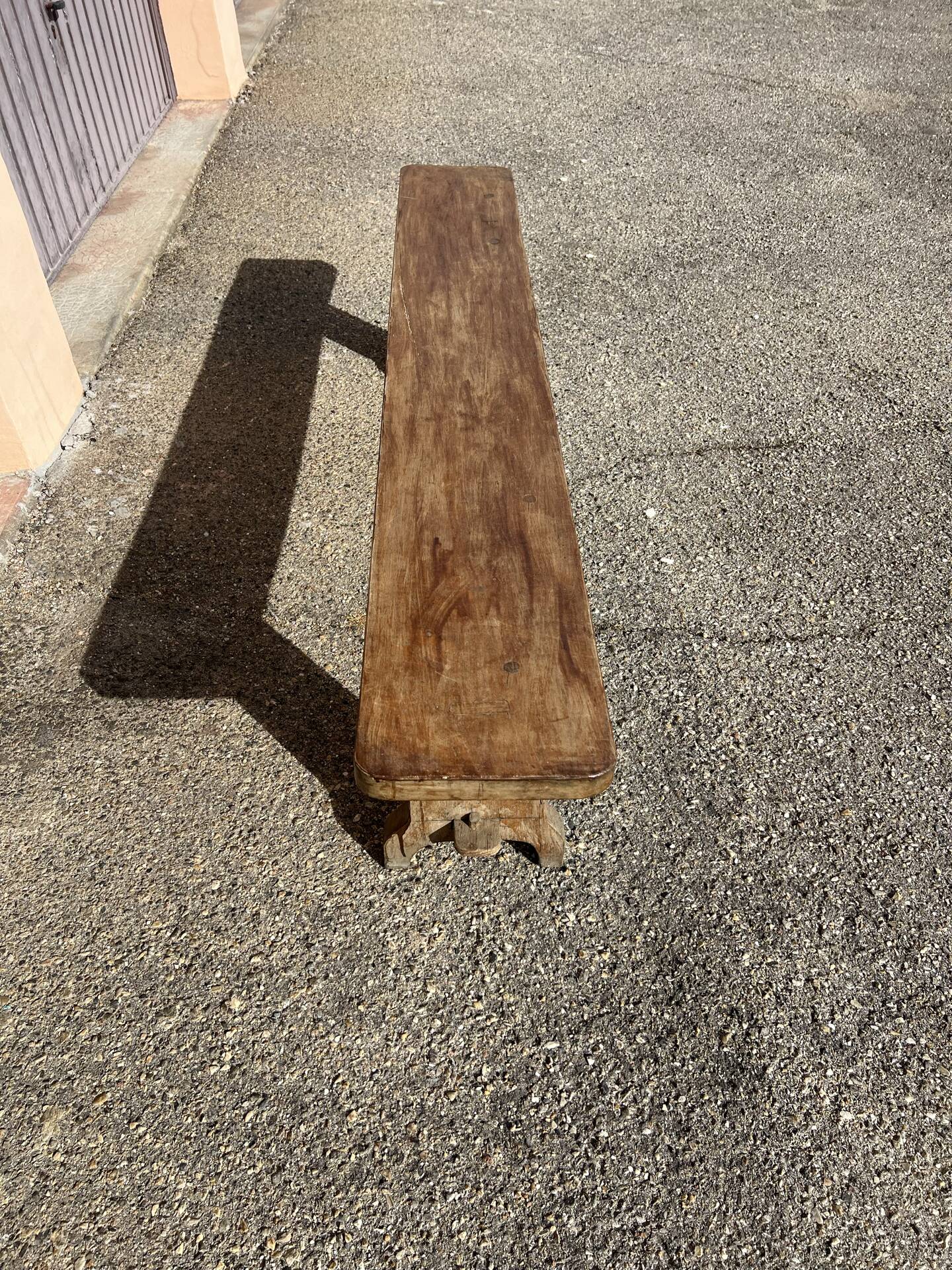 Solid wood bench, French artisanal craftsmanship.