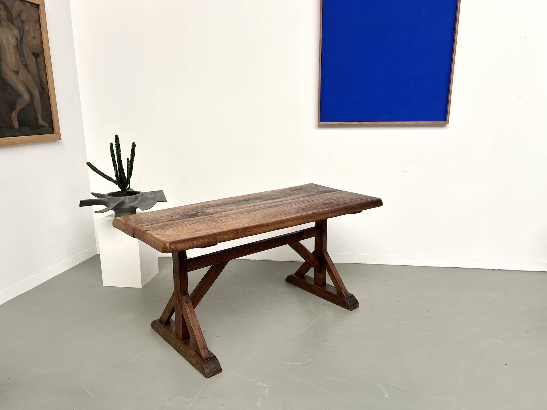 19th century brutalist oak table