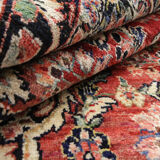 Traditional persian area rug handwoven red wool carpet rug- 130x220cm