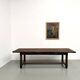 Brutalist farmhouse table in solid oak, 270 cm, 1920s.