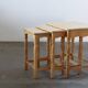 Vintage 1970s set of 3 Nesting / Stacking Oak Tables, style of Henning Kjær