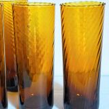 Lot de six verres en verre soufflé
