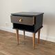 Black bedside, a drawer