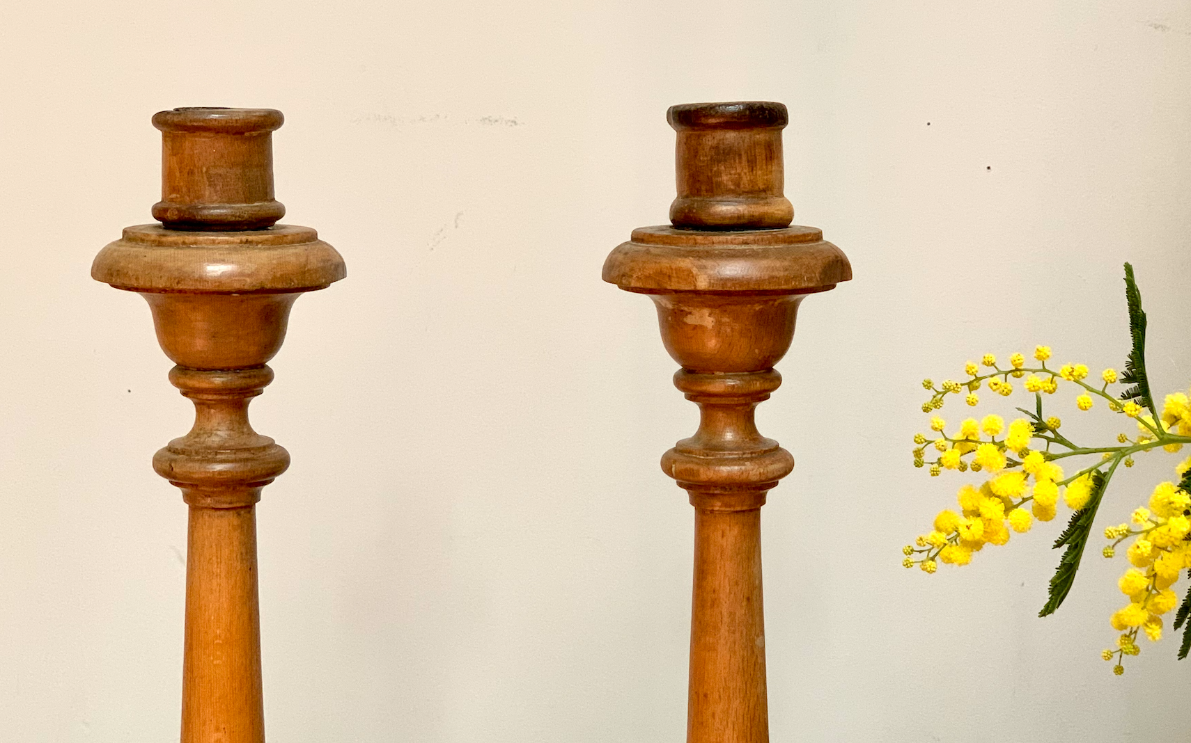 Pair of WOODEN candle holders Napoleon III