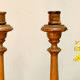 Pair of WOODEN candle holders Napoleon III