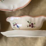 4 Serving Dishes with Painted Flowers Faïencerie de Longchamp Monaco 1960s