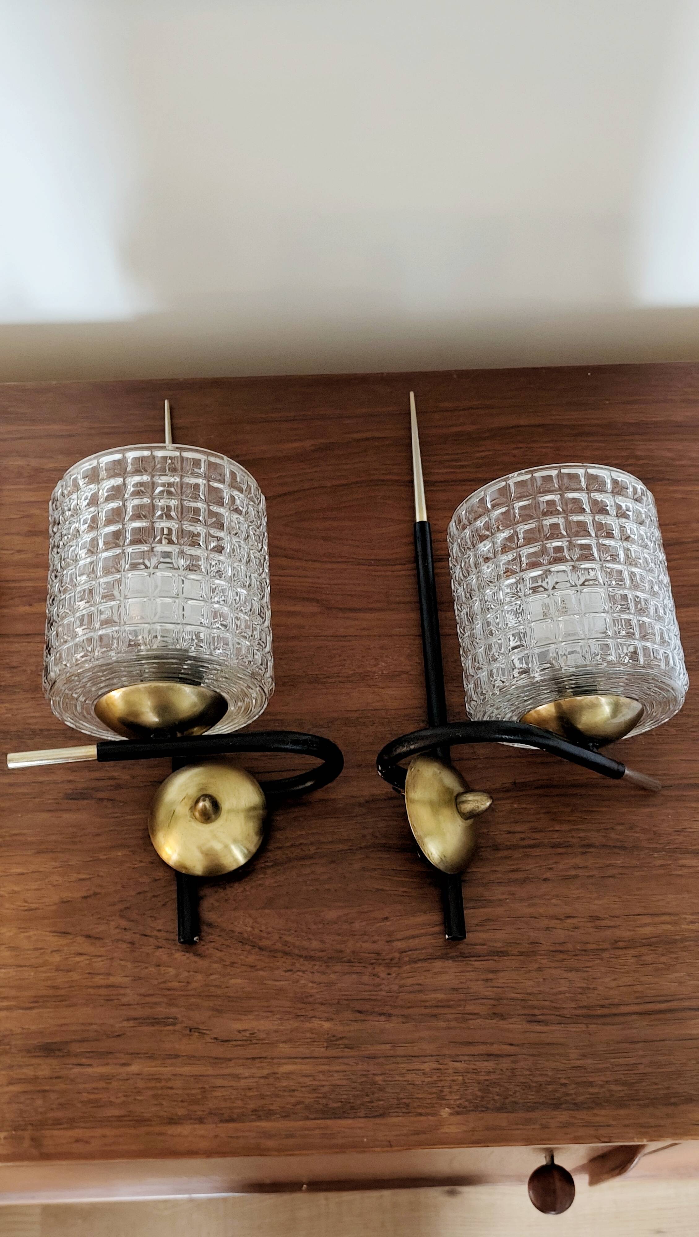 Pair of wall lights from the 50s-60s.