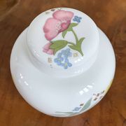 Wedgwood "Meadow Sweet" Ginger Jar, Decorative Storage Pot, Bone China with Pink and Blue Flowers