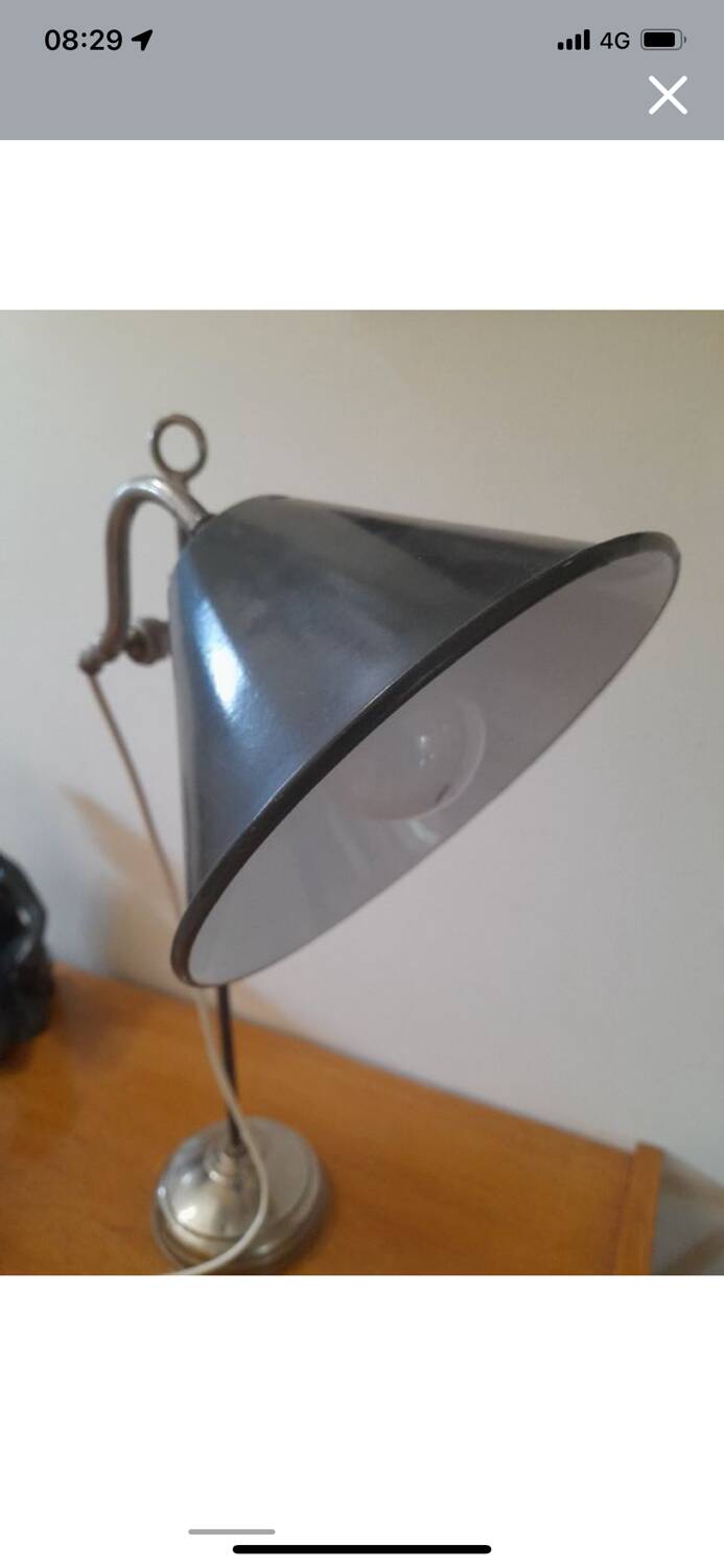 Lampe col de cygne tôle 1930/1950