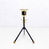Double metal and brass candle holder