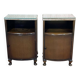 Pair of English oak bedside tables from the 1950s.