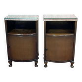 Pair of English oak bedside tables from the 1950s.