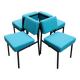 4 designer chairs, vintage 1962 (reupholstered) in the style of Pierre Guariche.