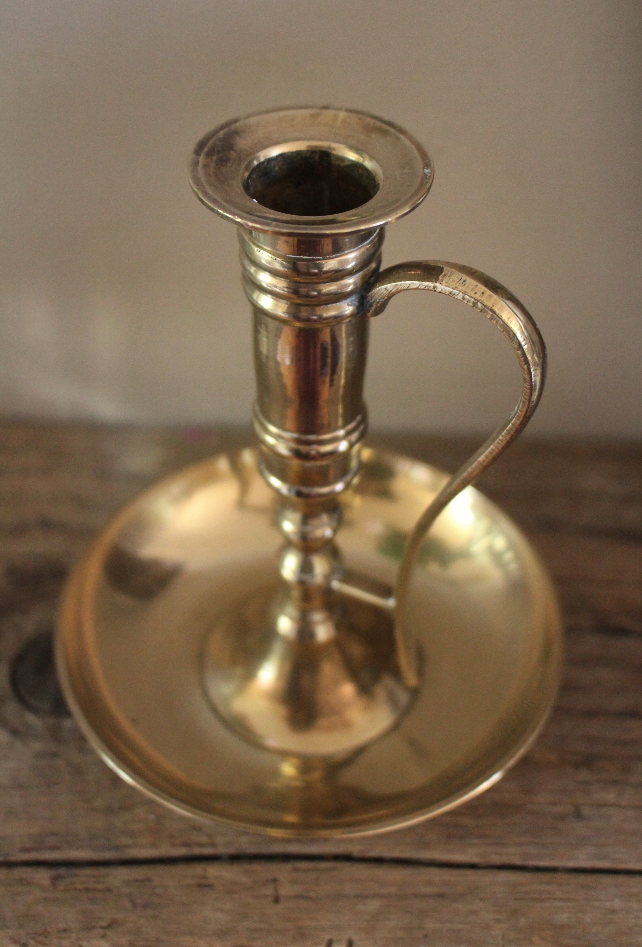Cellar Rat candle holder brass high binet rings