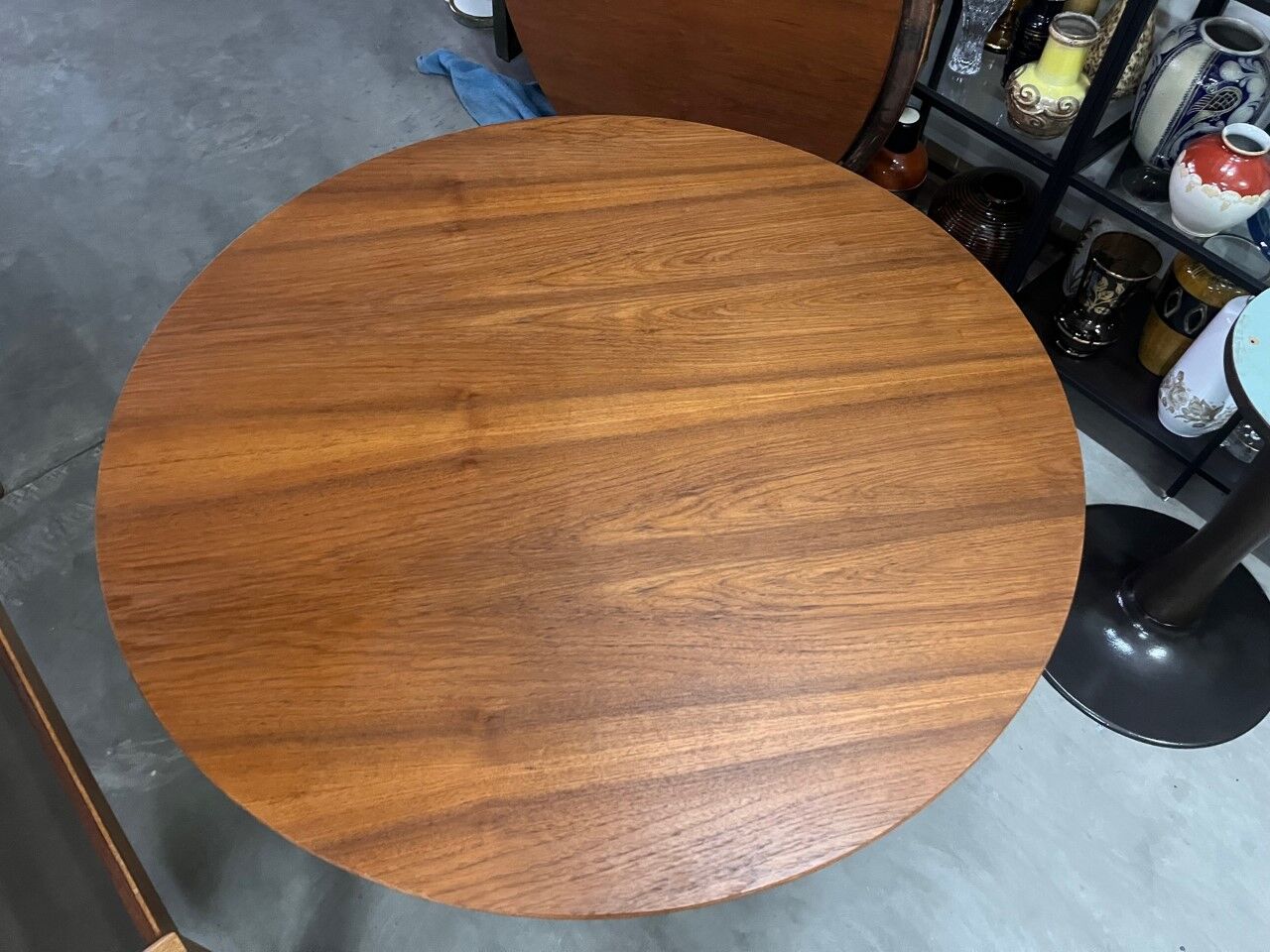 1970s Teak Round Dining Table, Czechoslovakia