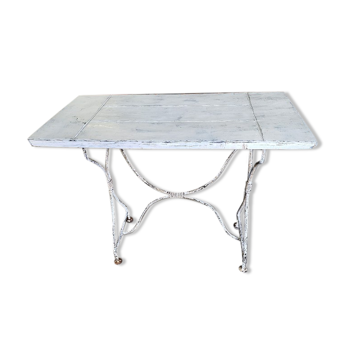 Table de jardin en metal et bois