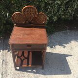 Paire de table de chevet en rotin