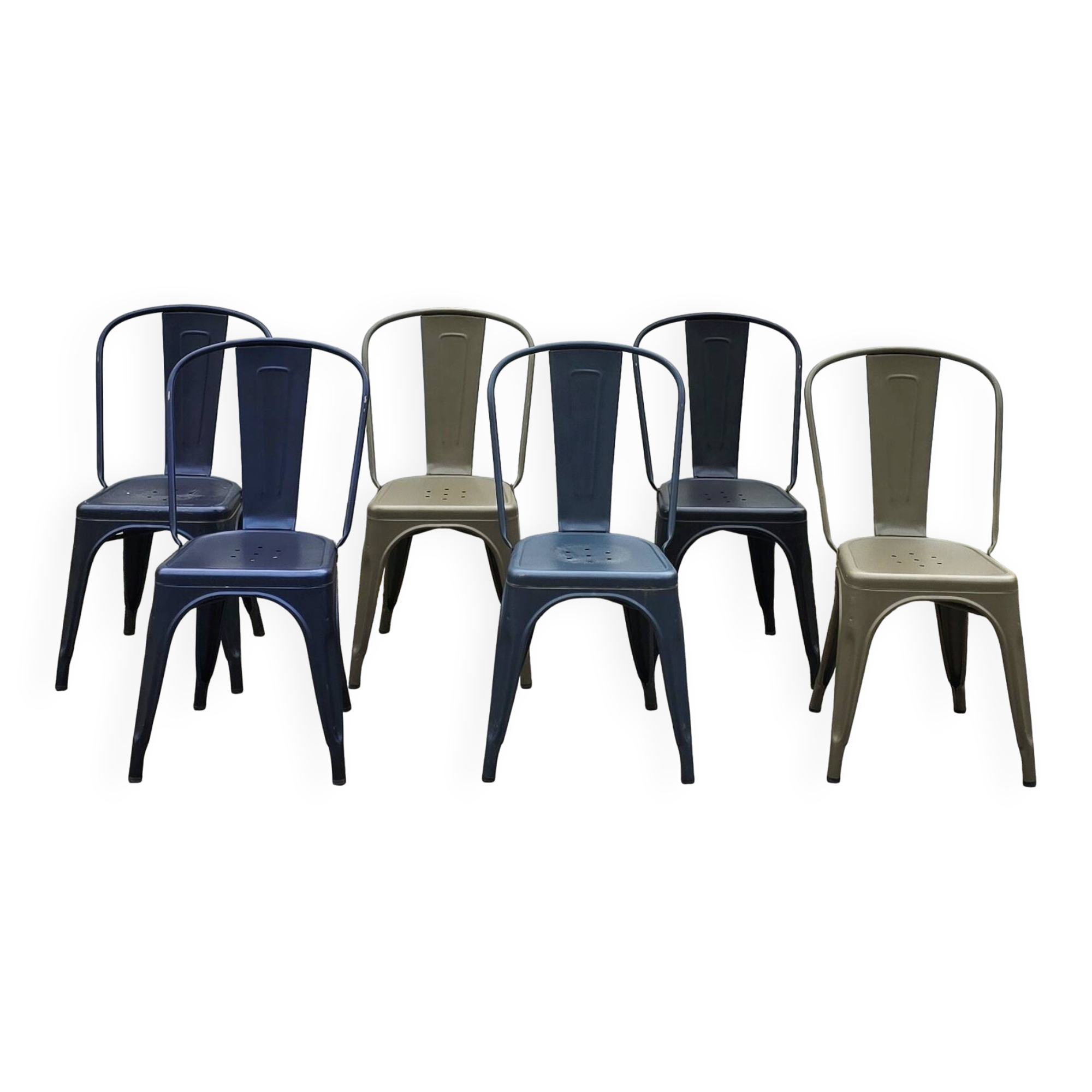 Suite de 6 chaises de jardin Tolix