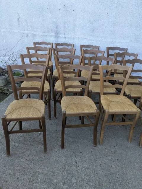 Pair of rush-seated chairs