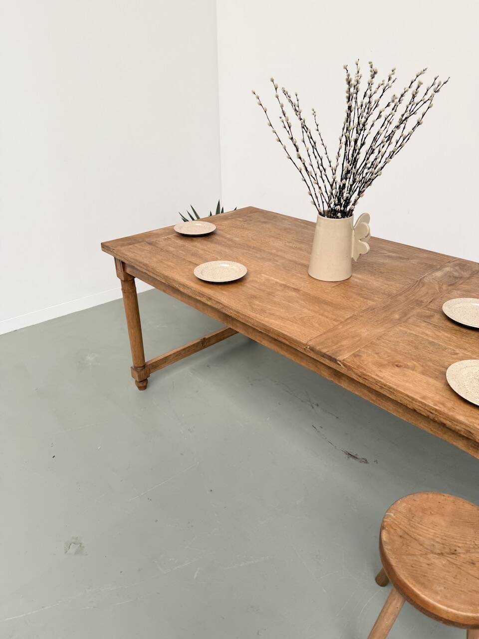 XL beech farmhouse table