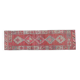 1970s Vintage Turkish Oushak Handmade Wool Cotton Pink Runner Rug 82x304