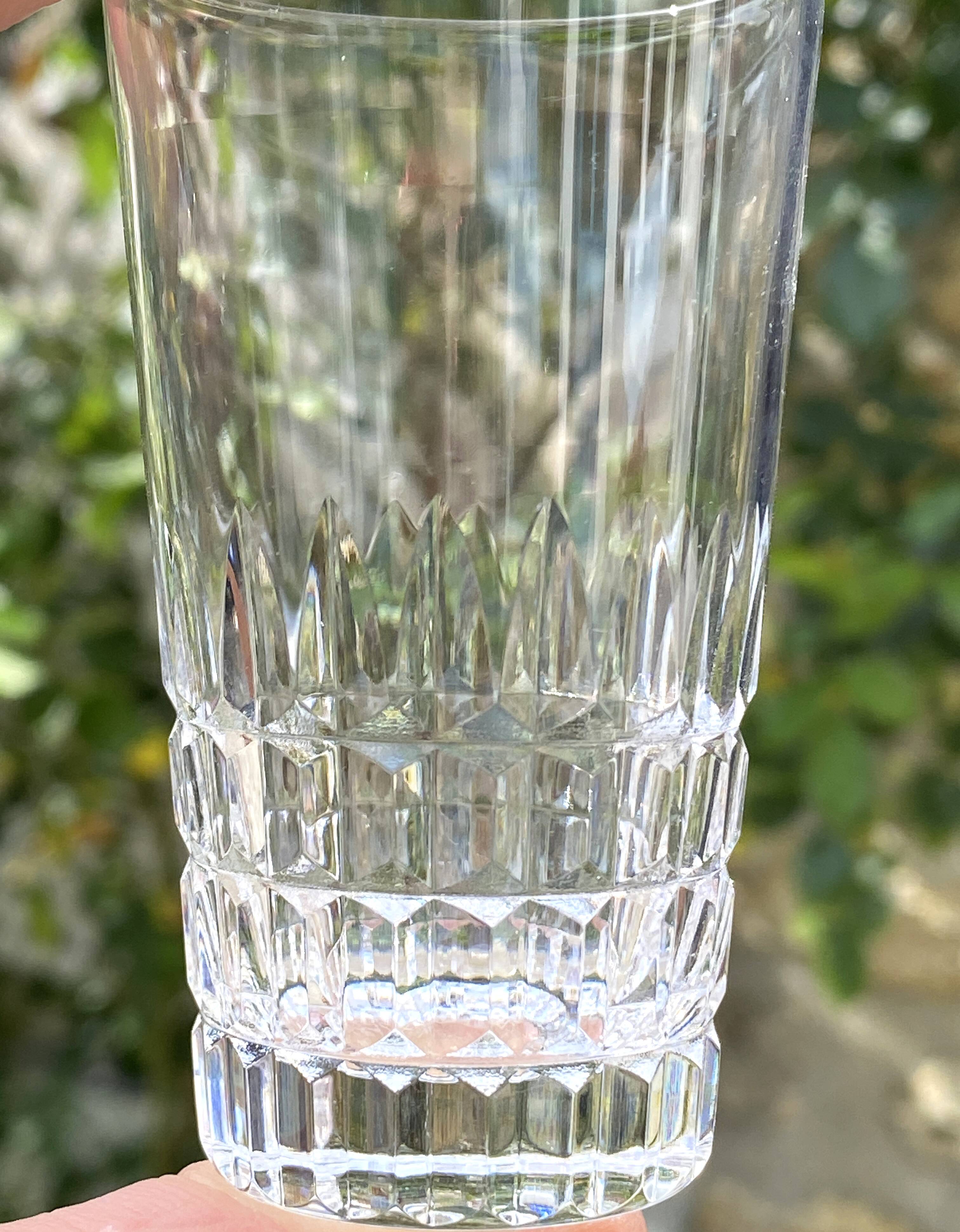 5 Vintage crystal glasses / goblets from Daum France - Height 8.2 cm
