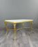 Table basse en bronze doré et marbre, travail décoratif de grande qualité,
