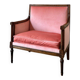 Large pink velvet armchair