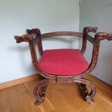 Dagobert curule armchair with chimera heads 19th century