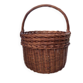 Woven wicker round basket