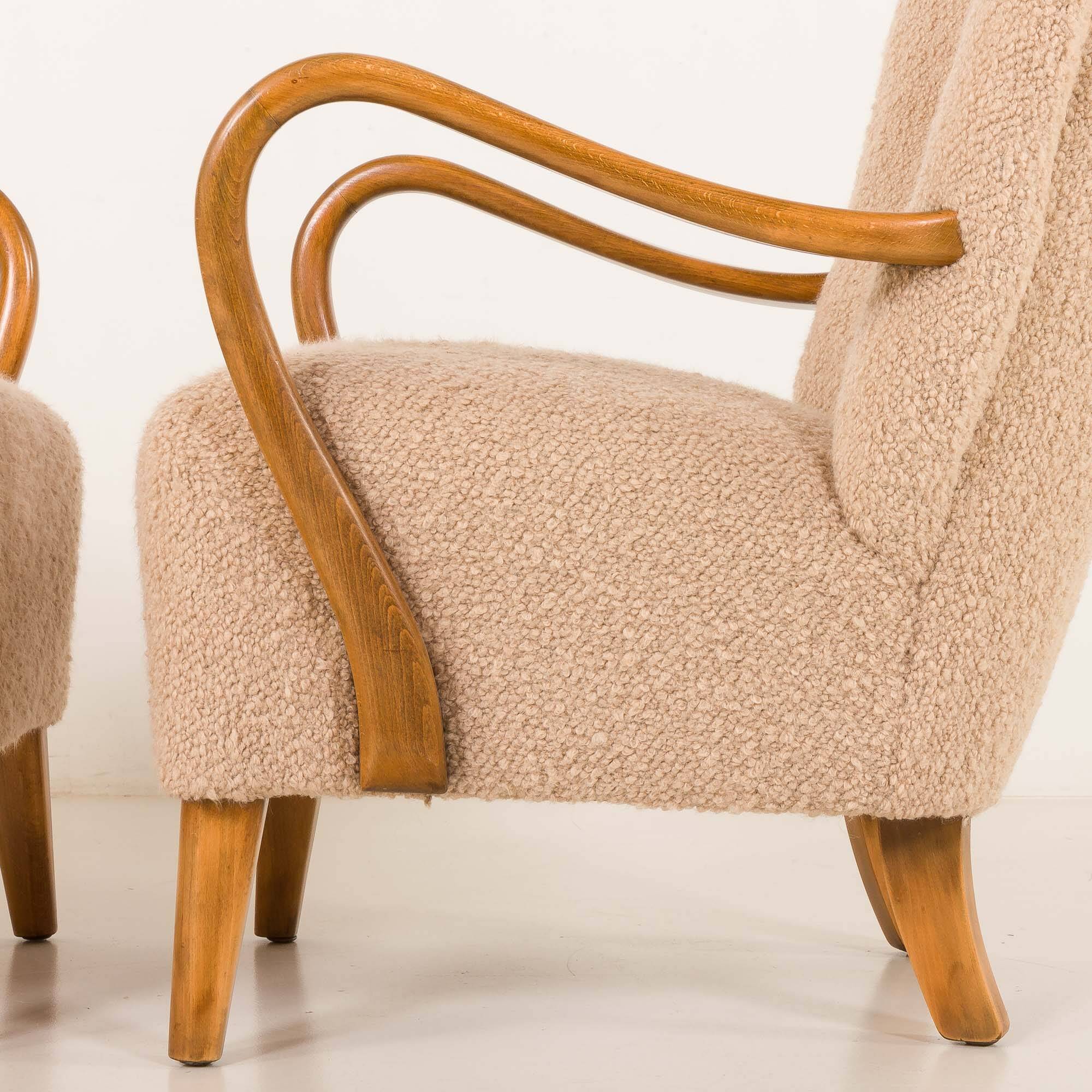 Alfred Christensen pair of two armchairs, Denmark 1950s