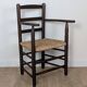 Wooden straw armchair