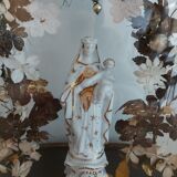 Globe de mariée, vierge en porcelaine de Bruxelles