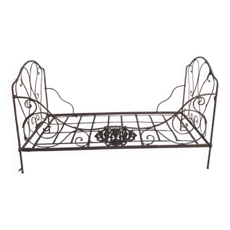 19th century metal bench bed