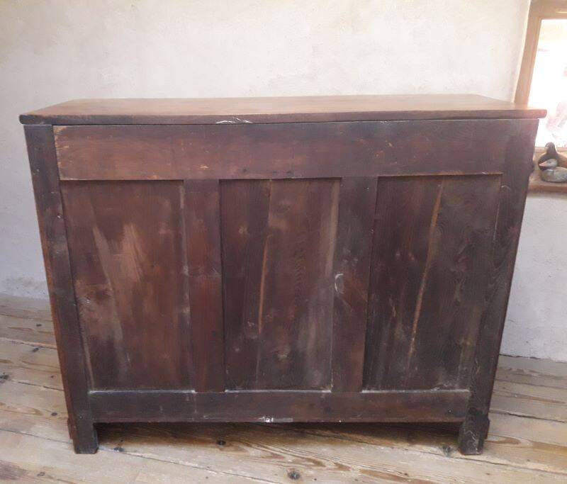 Solid walnut sideboard with 2 doors and 2 drawers, late 19th century