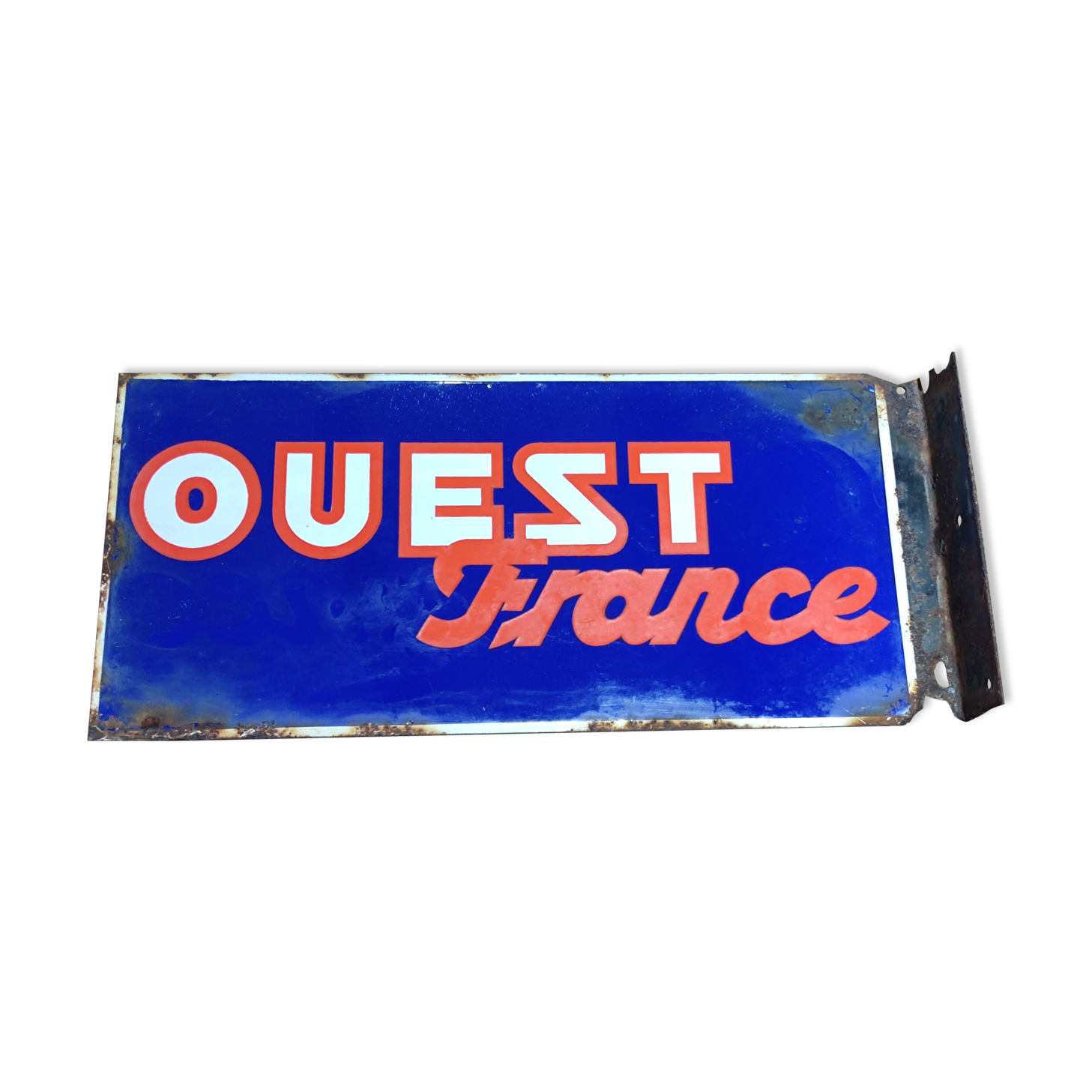 Old enamelled plate Ouest France