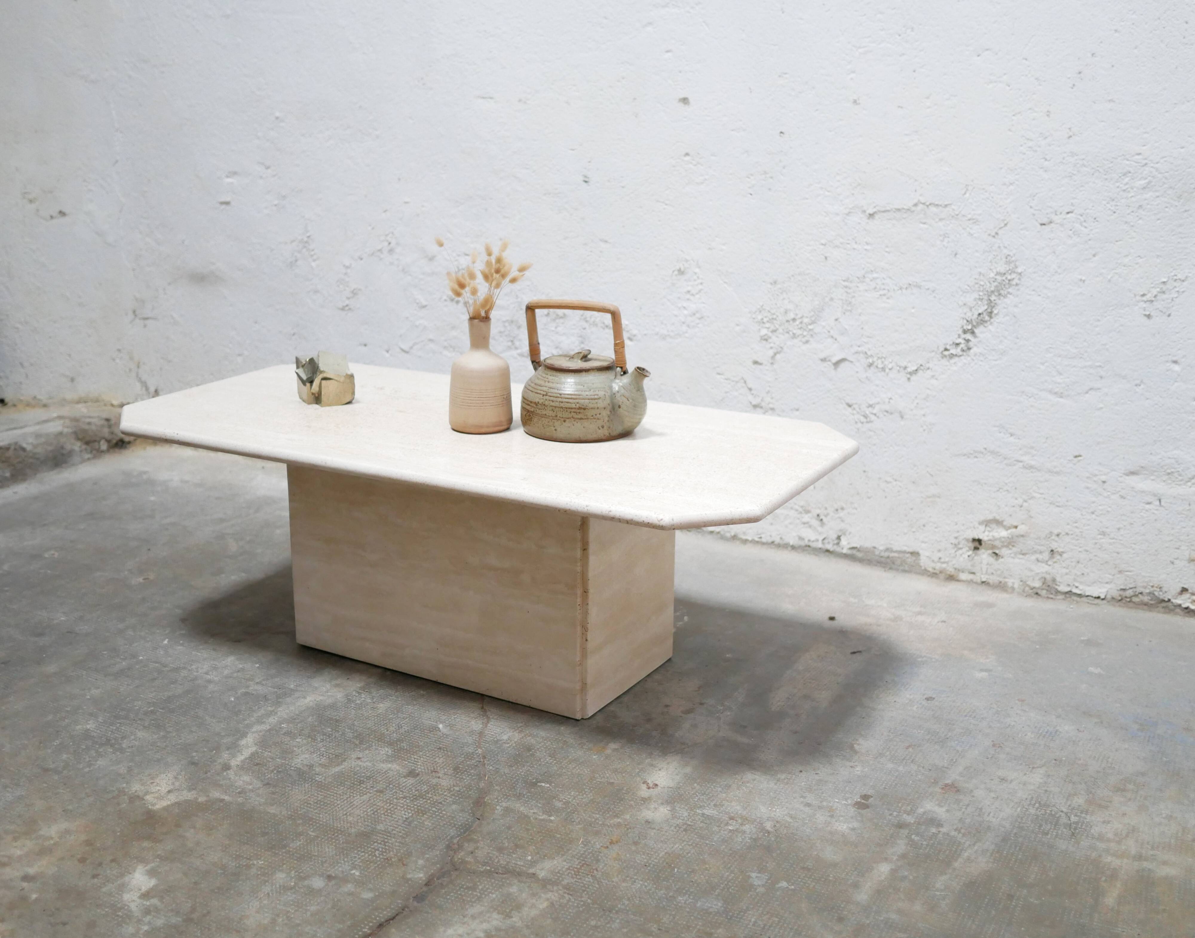 Vintage travertine coffee table