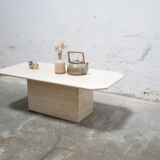 Table basse vintage en travertin