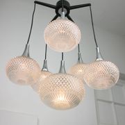 Vintage Italian Crystal and Chrome Chandelier, 70s