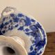 Blue faience shower footrest Bryonia H&C 19th Century Art Nouveau Hache Vierzon